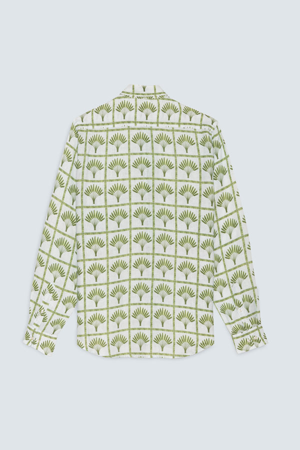 men’s linen shirt green palmar