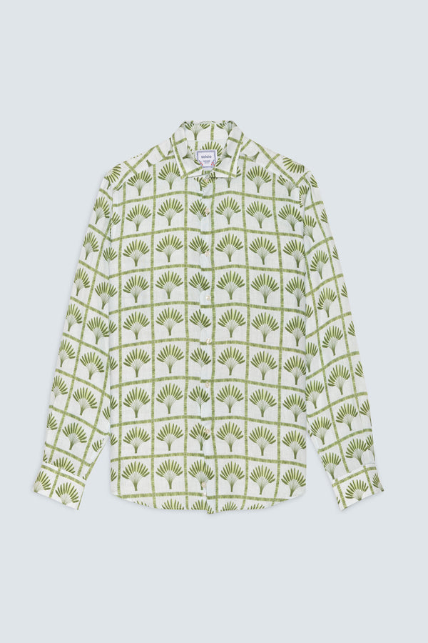 men’s linen shirt green palmar