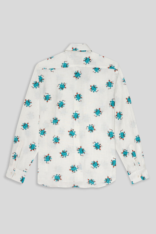 linen octopus shirt s&p ml turquoise