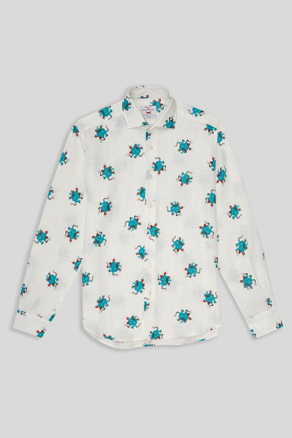 linen octopus shirt s&p ml turquoise