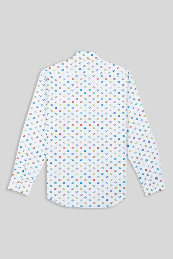 camisa de algodón pez globo multicolor