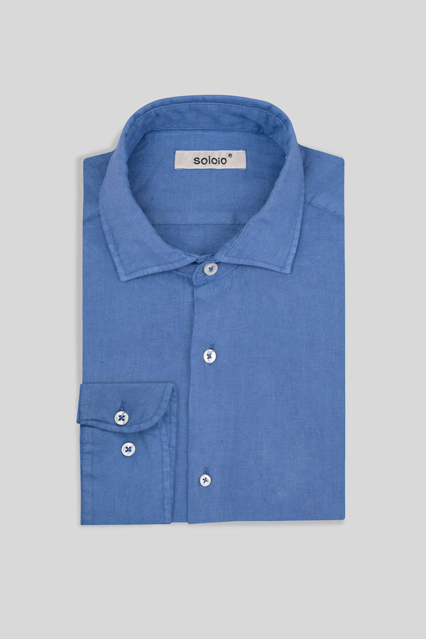 basic linen shirt blue