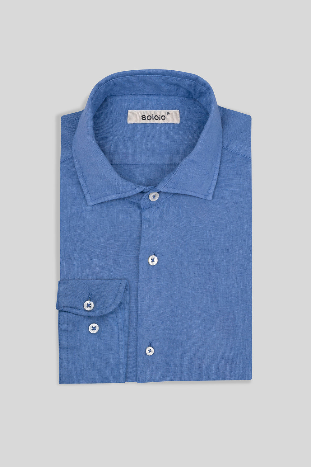 basic linen shirt blue - soloio