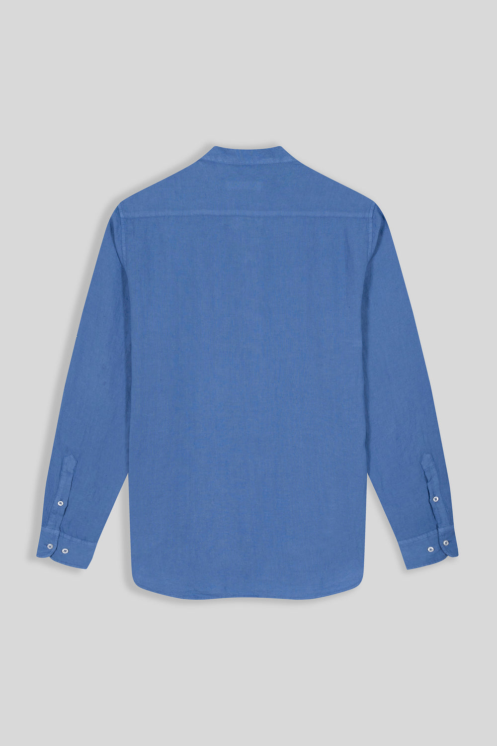 basic linen shirt mao collar blue - soloio