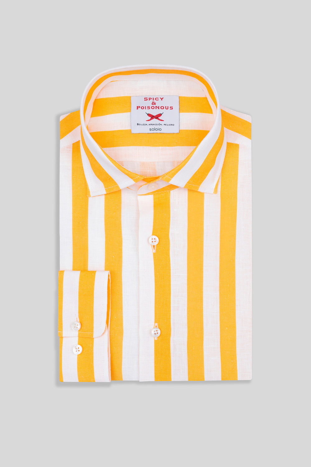 yellow striped linen shirt - soloio