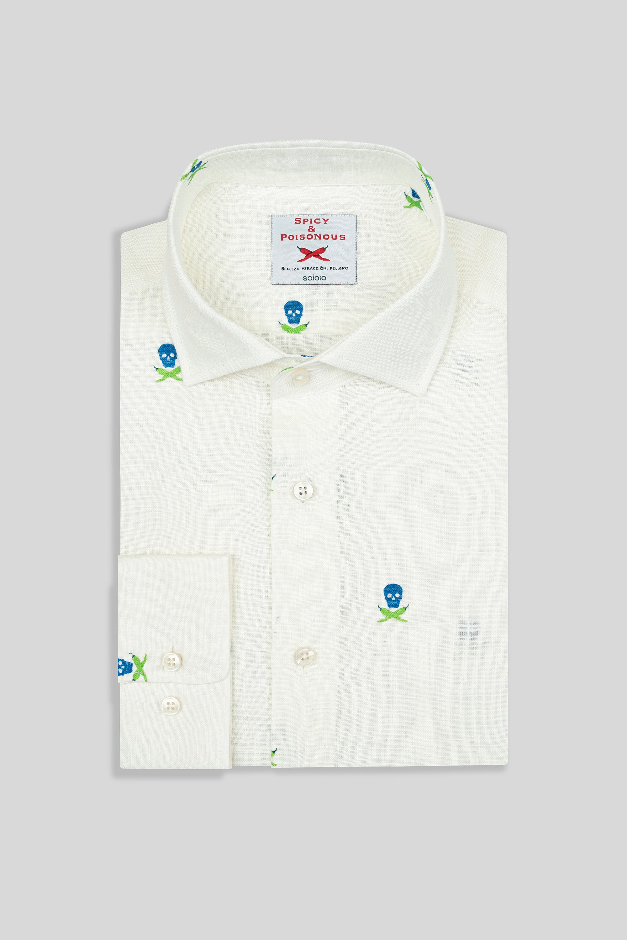 camisa pimientos separados blanca