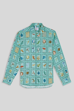 linen seal shirt turquoise - soloio