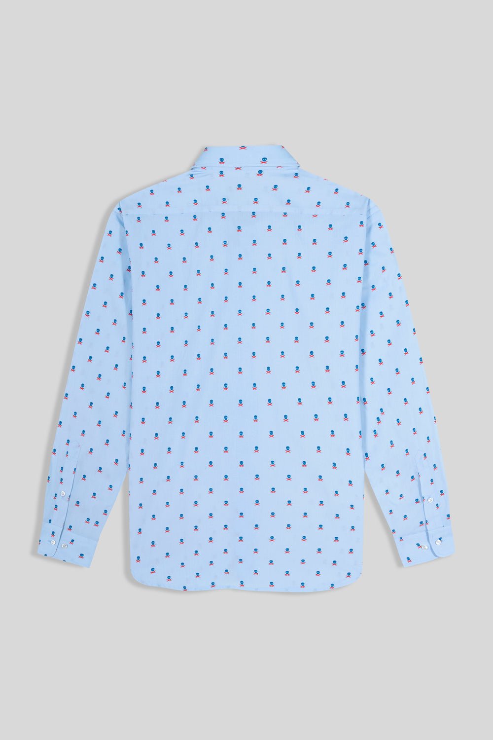 sky blue cotton skull shirt - soloio