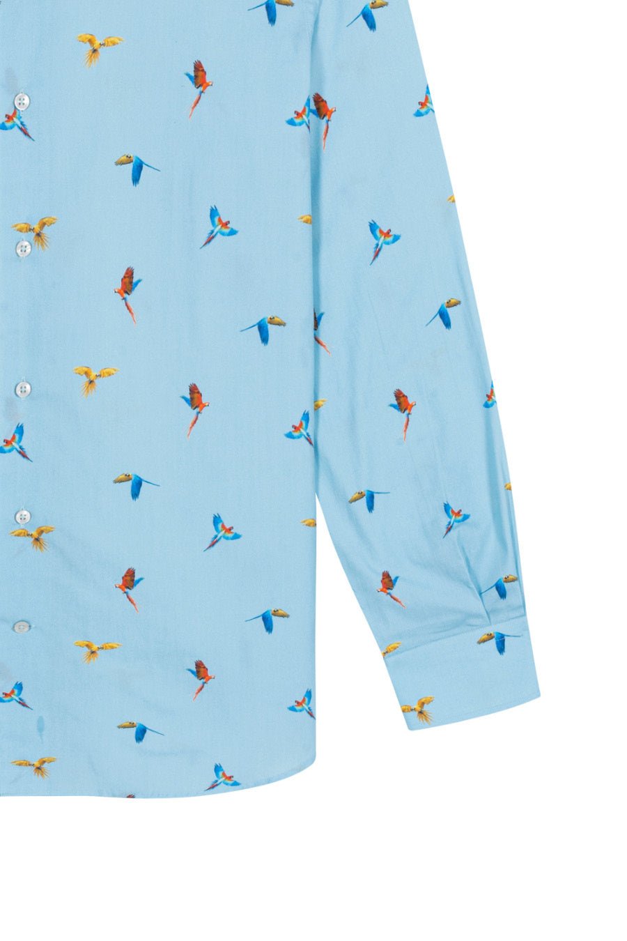 sky blue lorenzo cotton shirt macaws - soloio