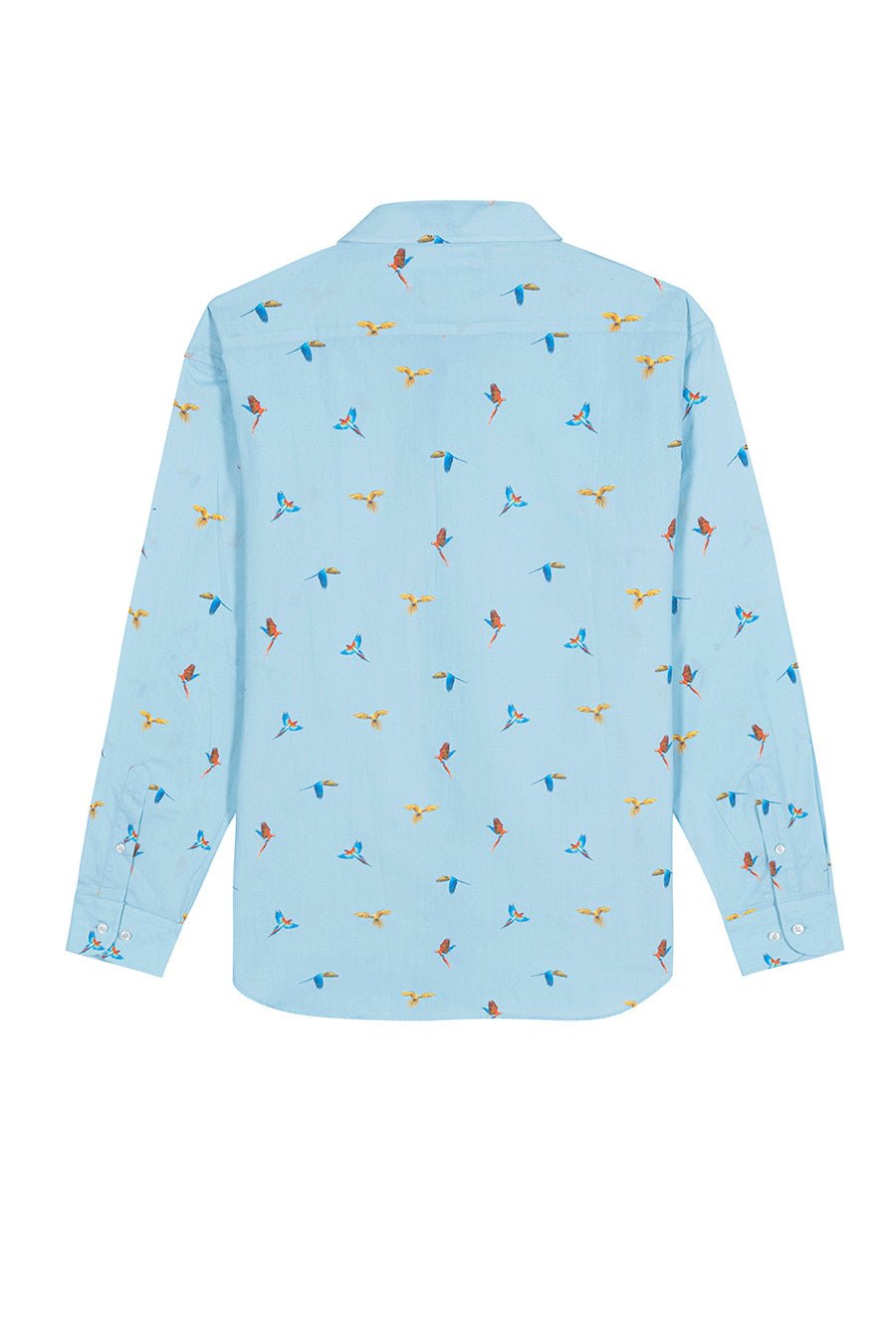 sky blue lorenzo cotton shirt macaws - soloio