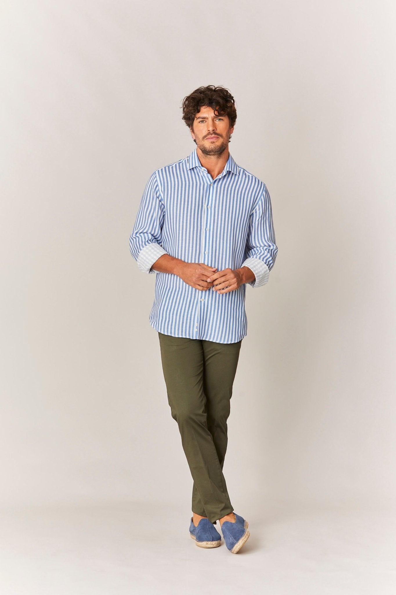 sky blue stripes shirt - soloio