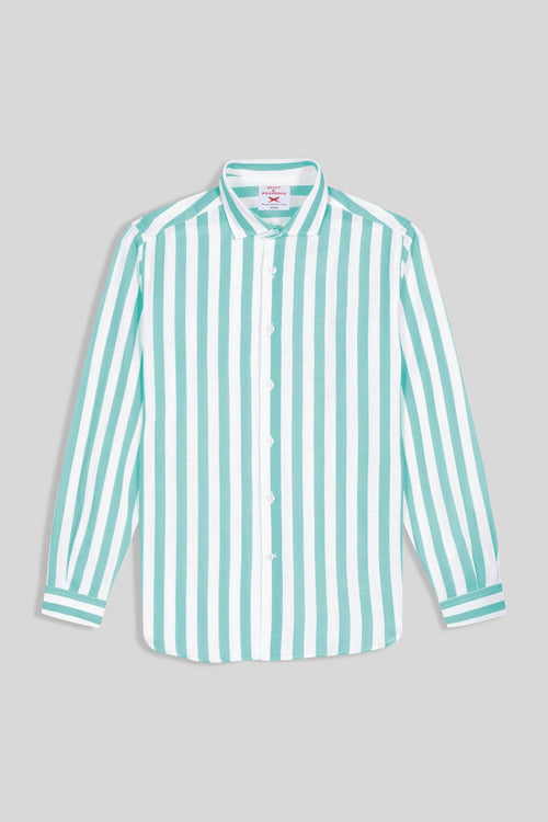 sky striped linen shirt