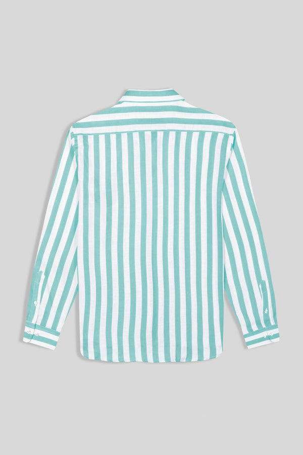 sky striped linen shirt - soloio