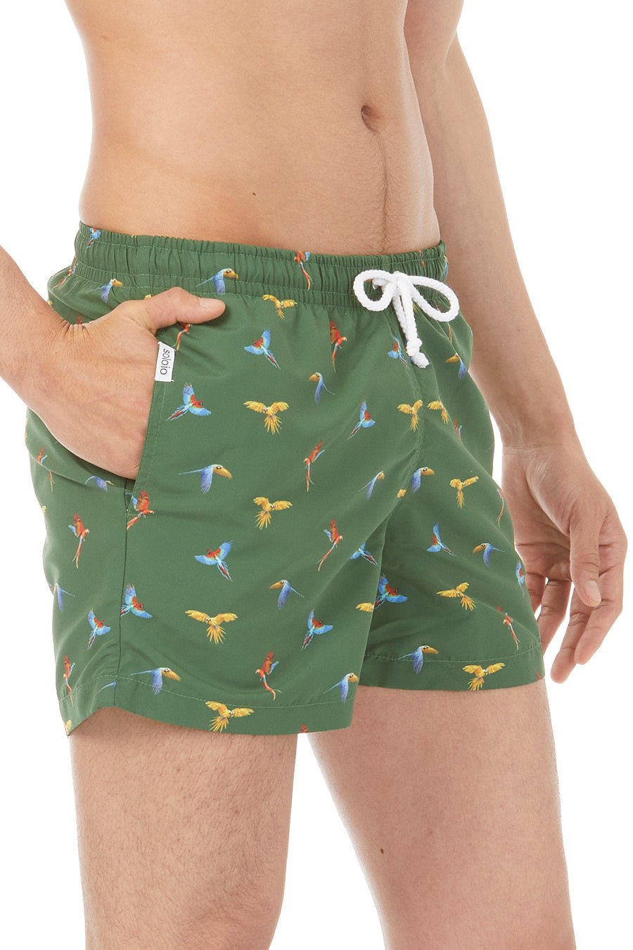 small macaw swimsuit lorenzo green - soloio