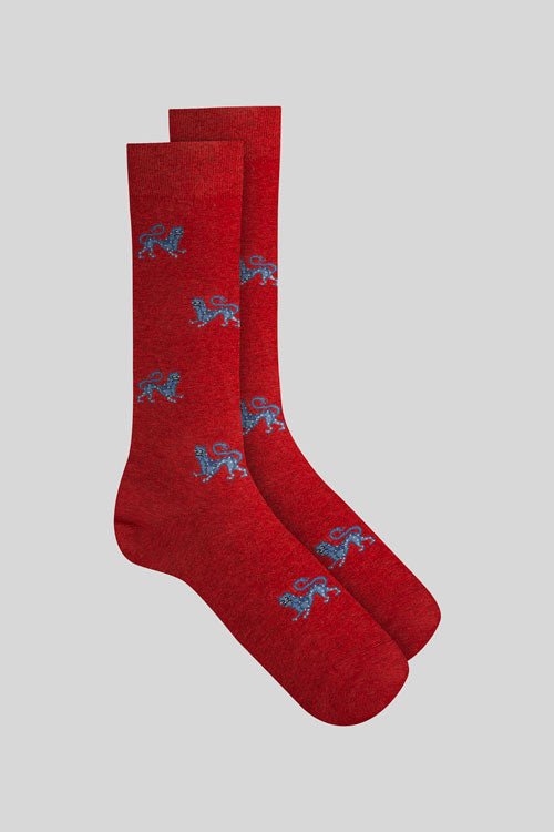 sock burdeos lion - soloio