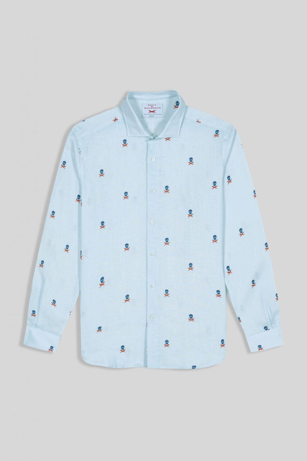 camisa de lino calaveras separadas icement