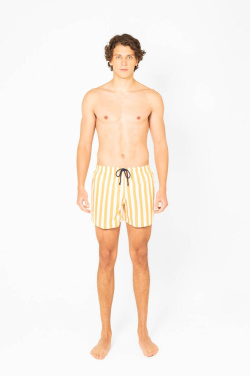 striped swimsuit yellow