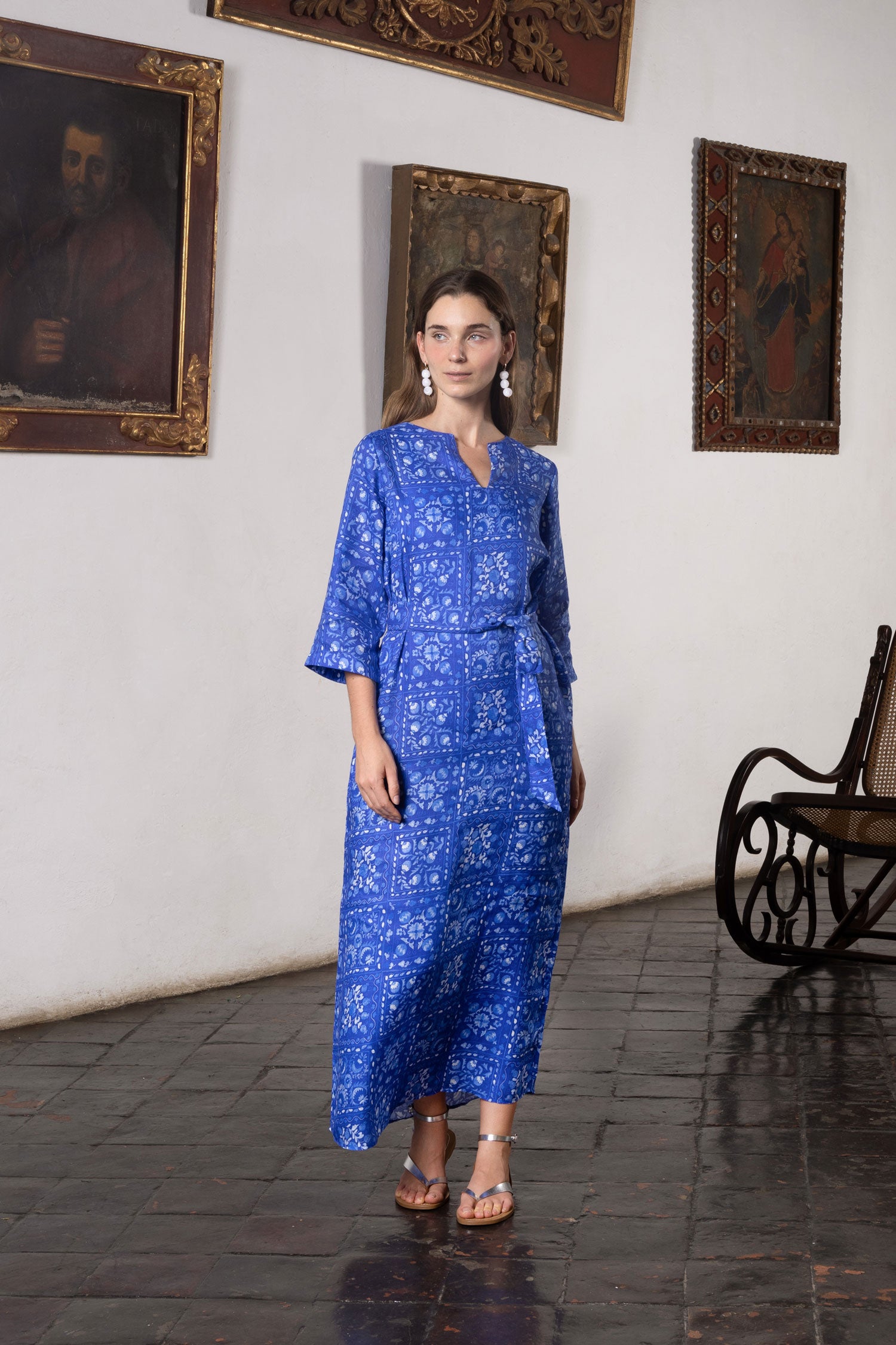 vestido suzani azul marino