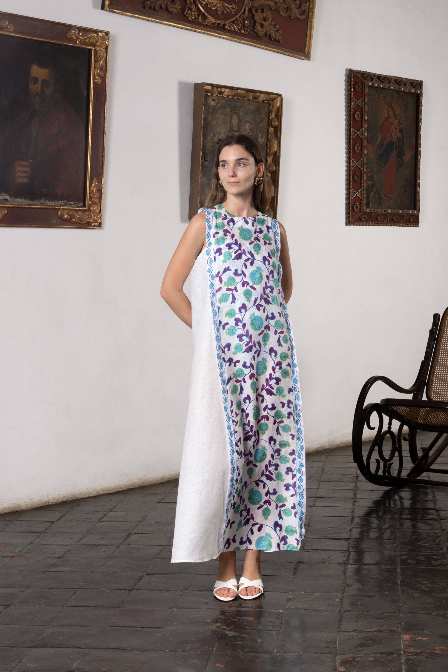 vestido verde suzani