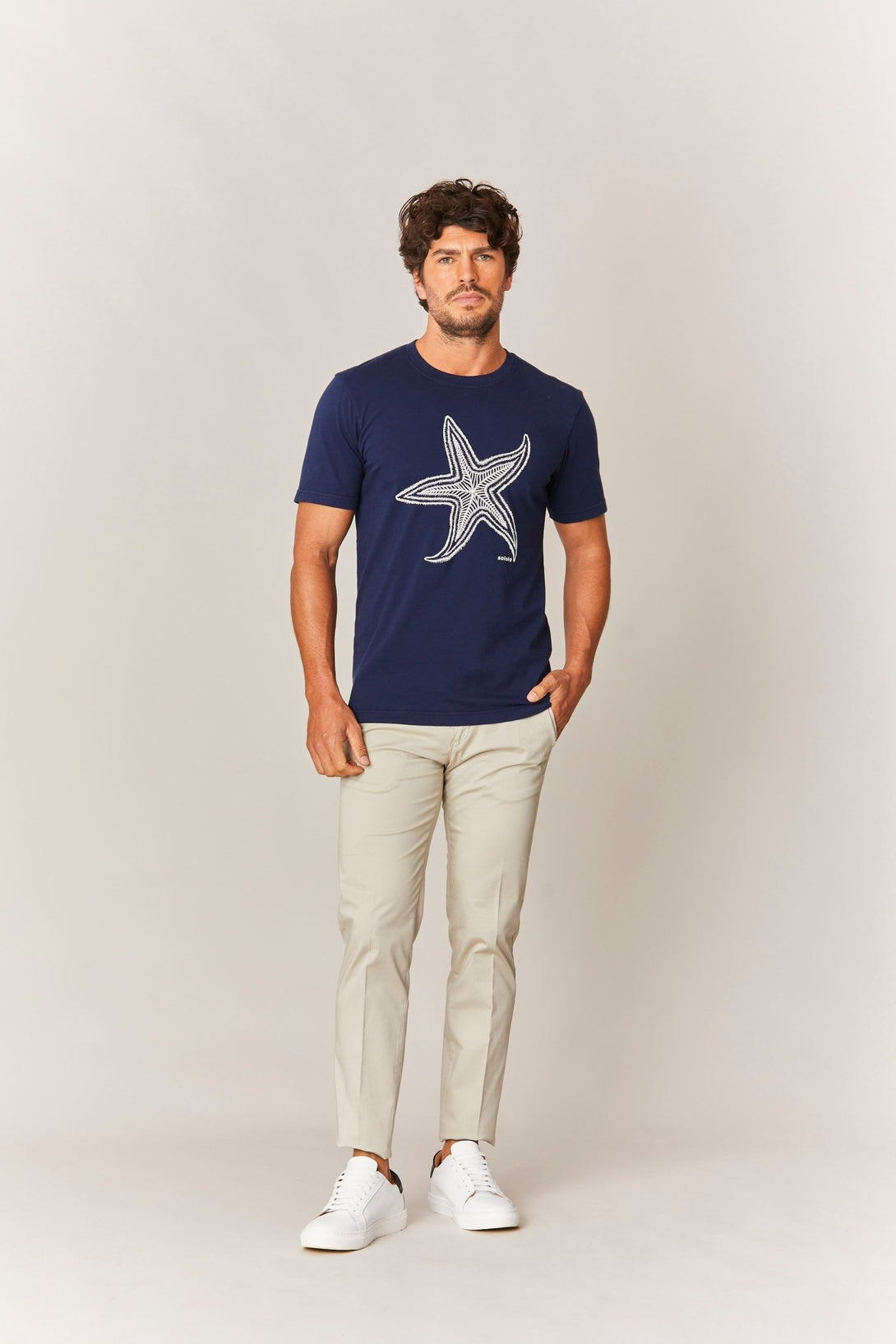 t-shirt navy star - soloio