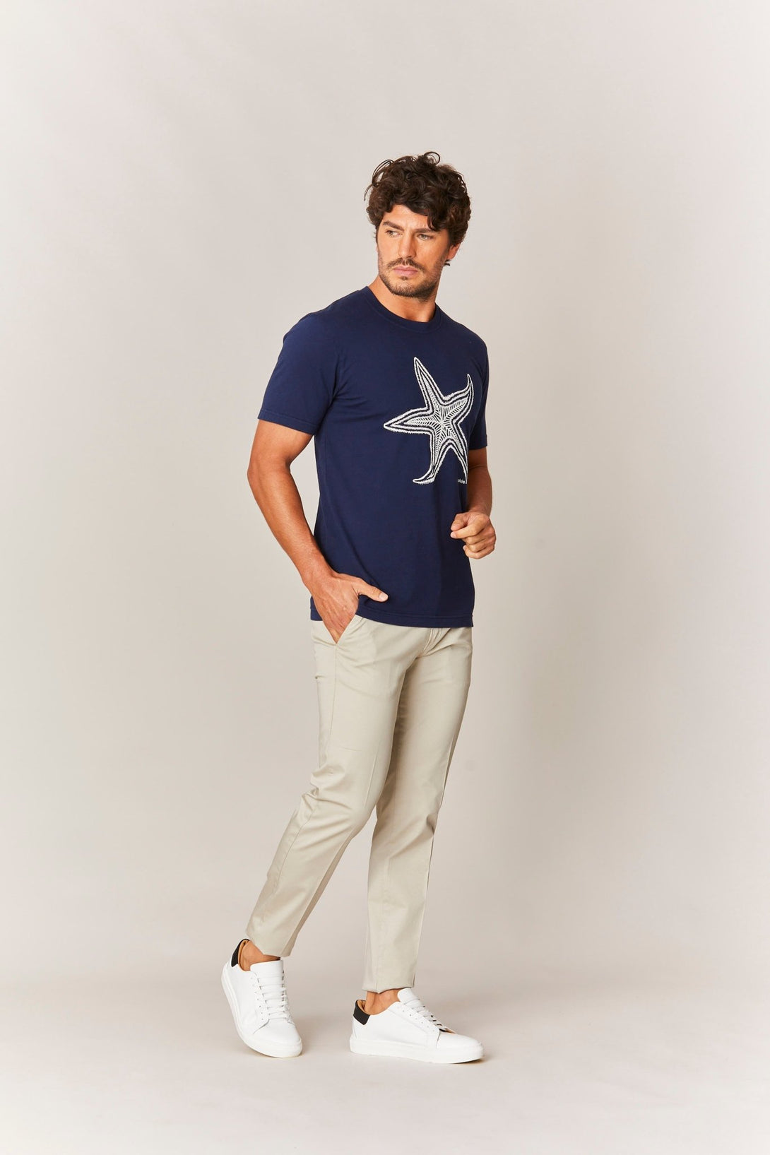 t-shirt navy star - soloio