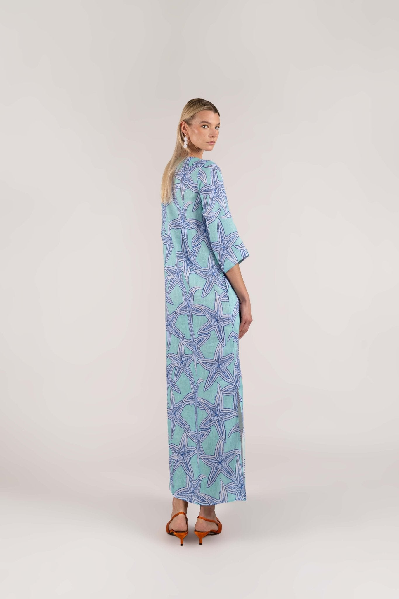 turquoise star stelle kaftan - soloio