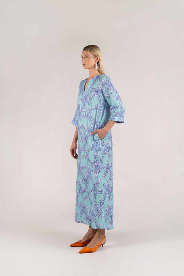 turquoise star stelle kaftan - soloio