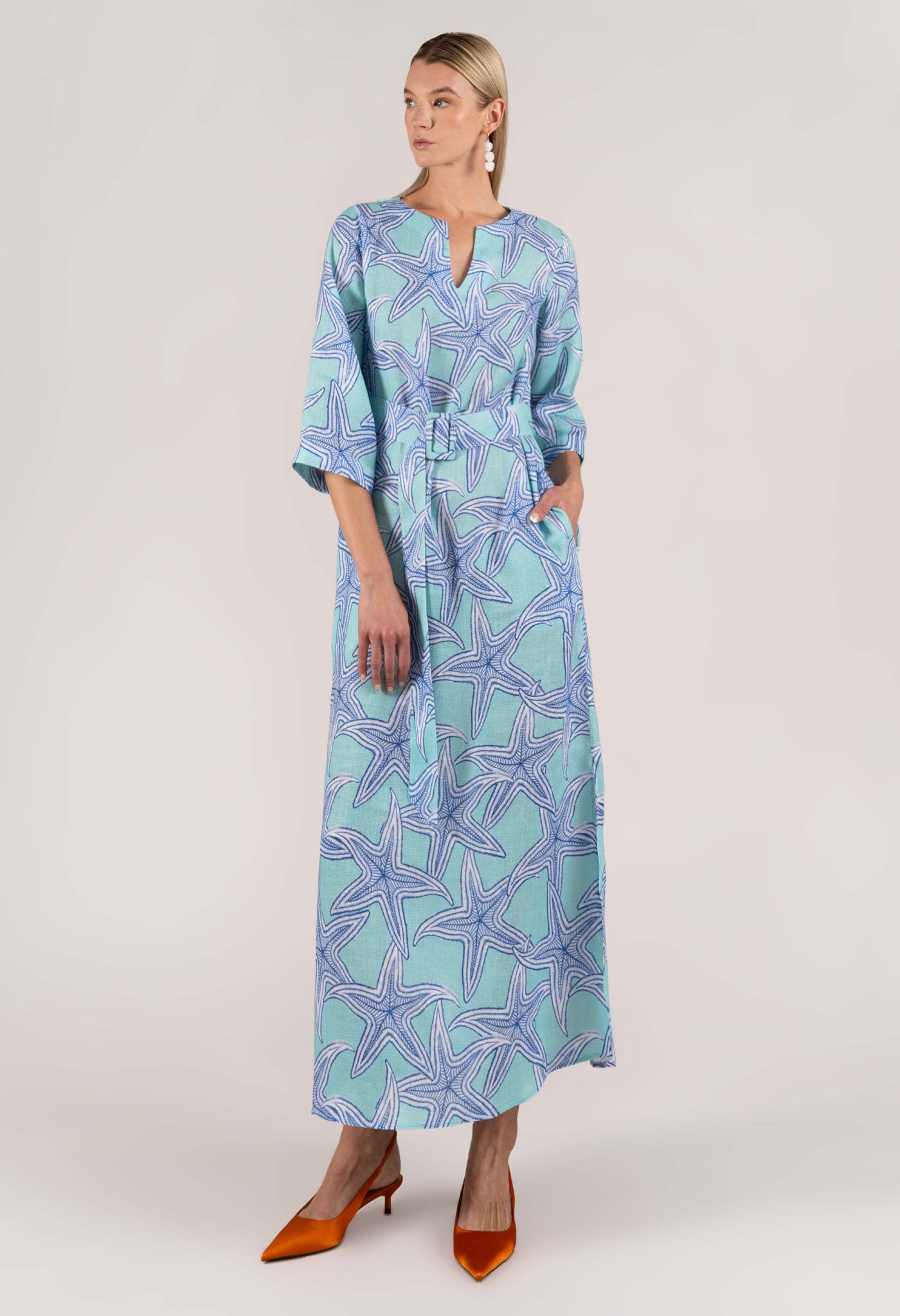 turquoise star stelle kaftan