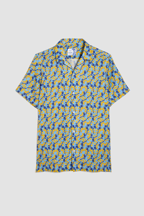 camisa de lino para hombre amarilla arezzo
