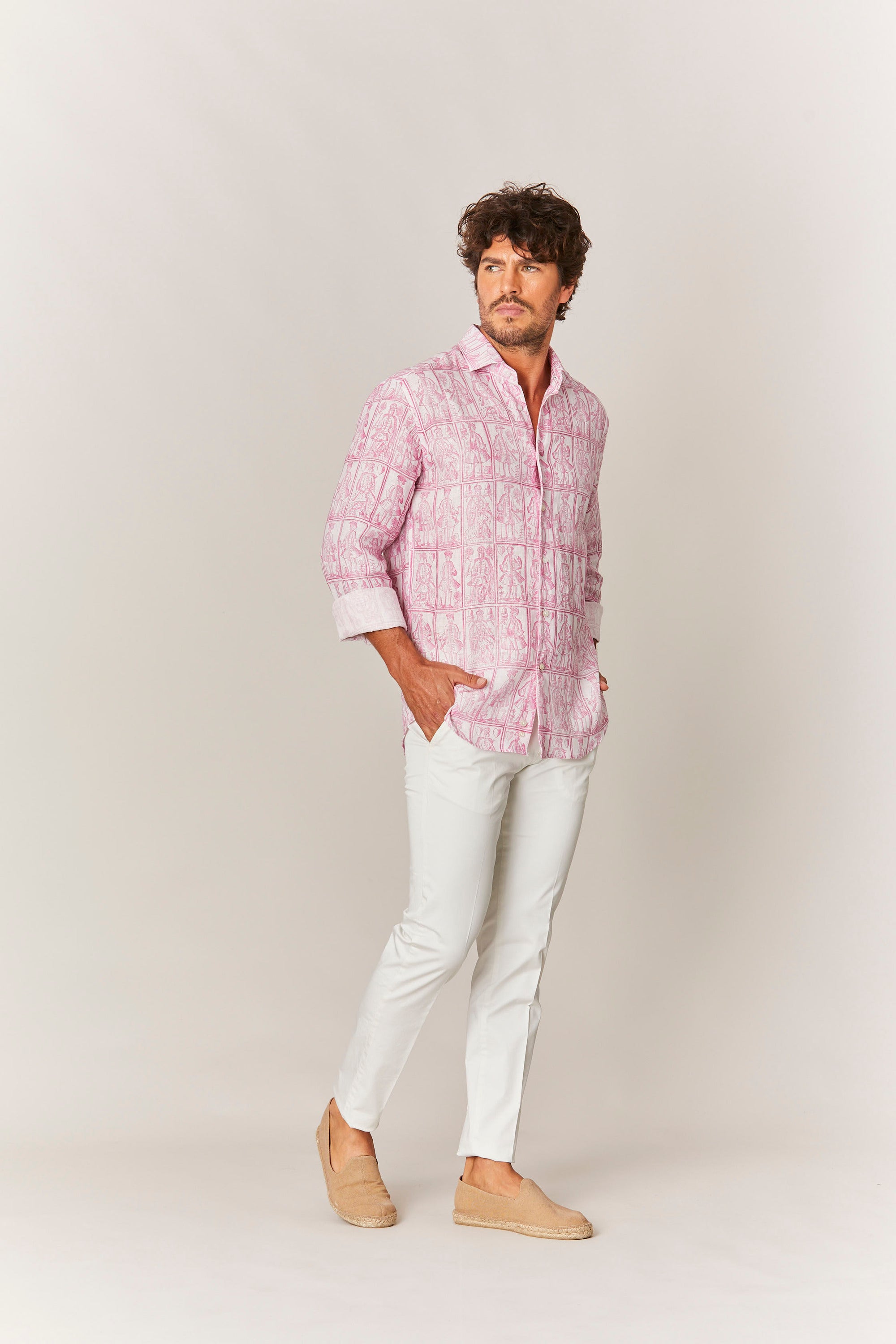 camisa de tarjetas rosa