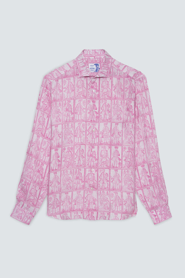 camisa de tarjetas rosa