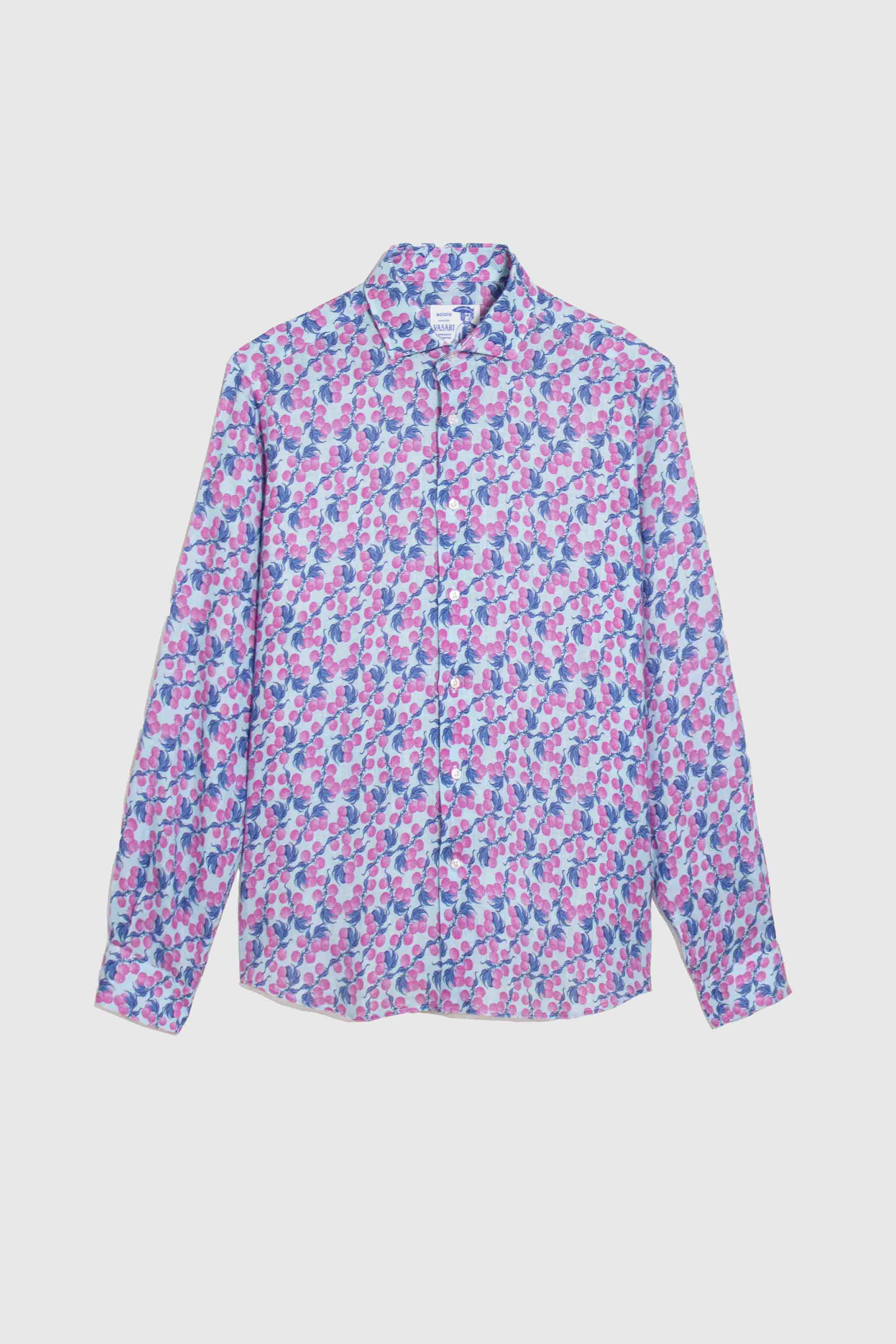 camisa de lino grosellas rosa