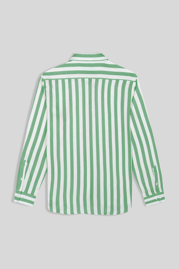green neptune striped linen shirt