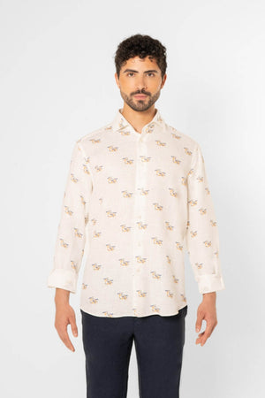 white linen mushroom shirt - soloio