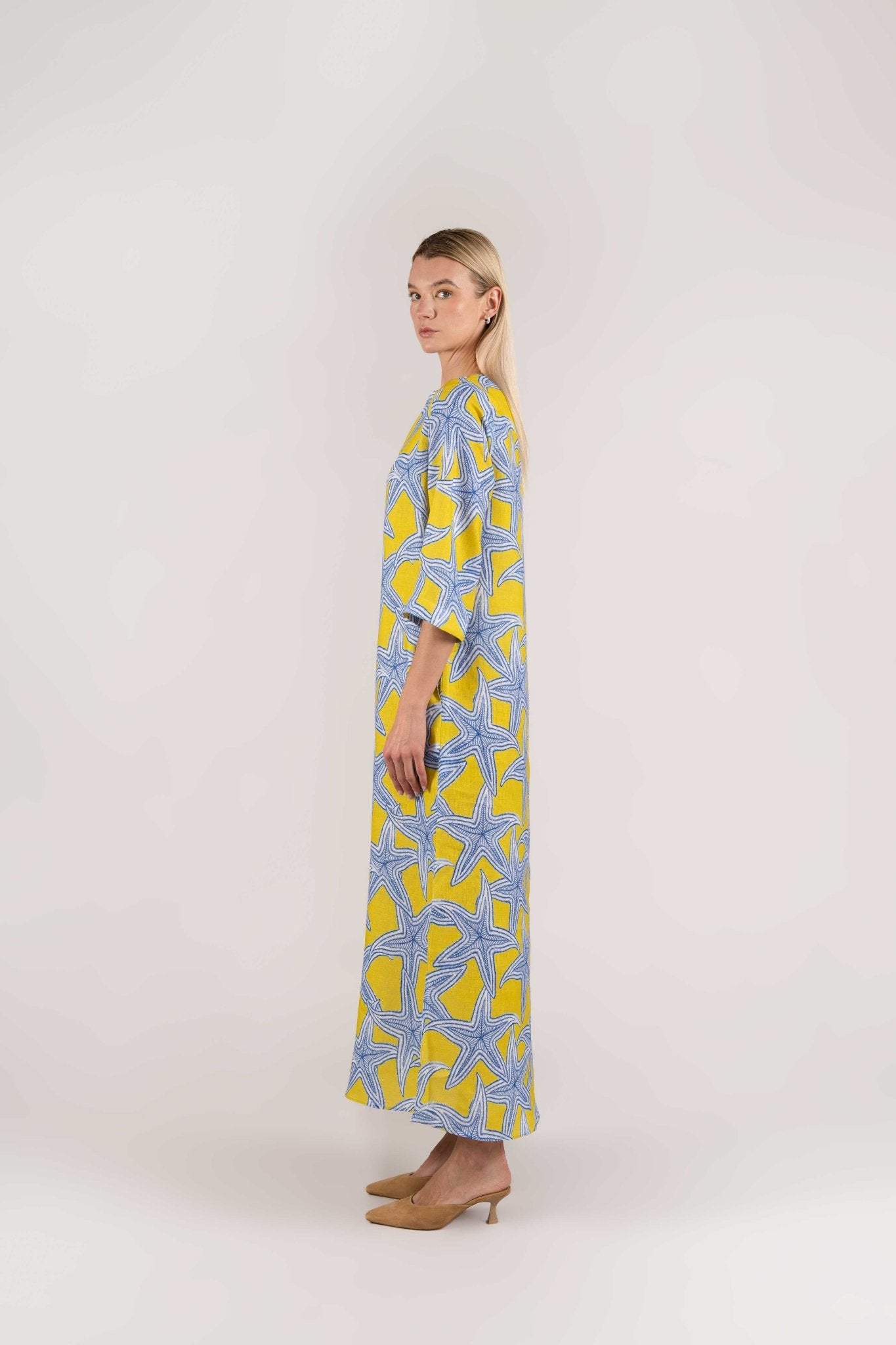 yellow star stelle kaftan - soloio