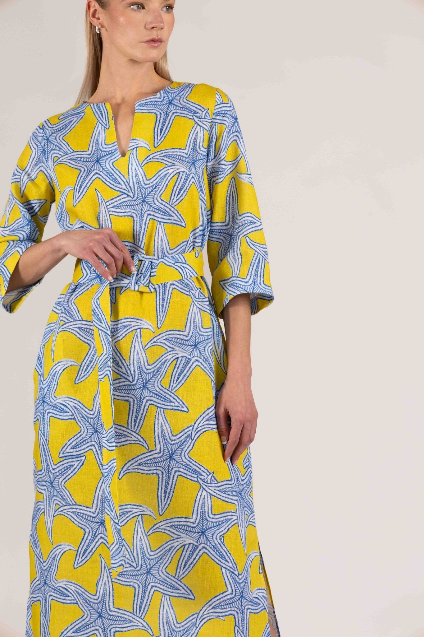 yellow star stelle kaftan - soloio