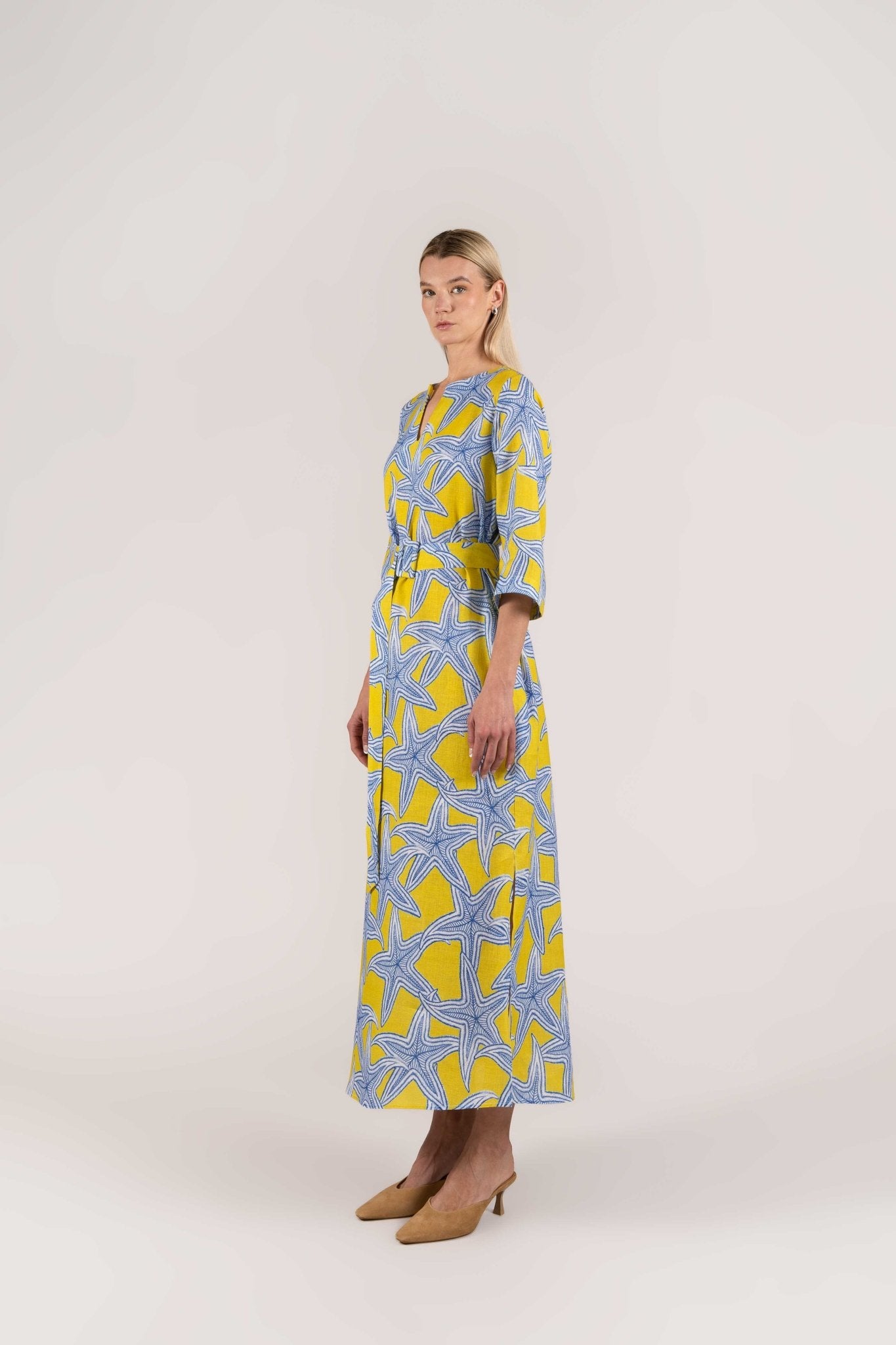 yellow star stelle kaftan - soloio