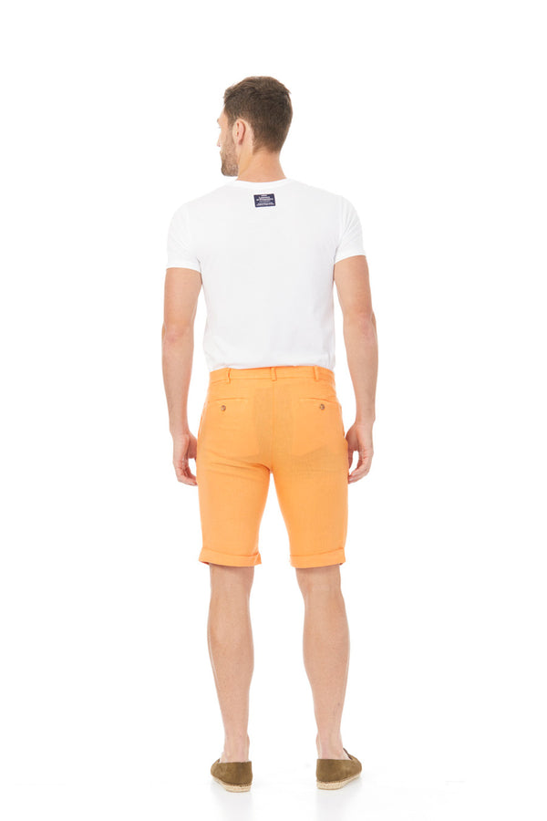 basic linen bermuda shorts orange