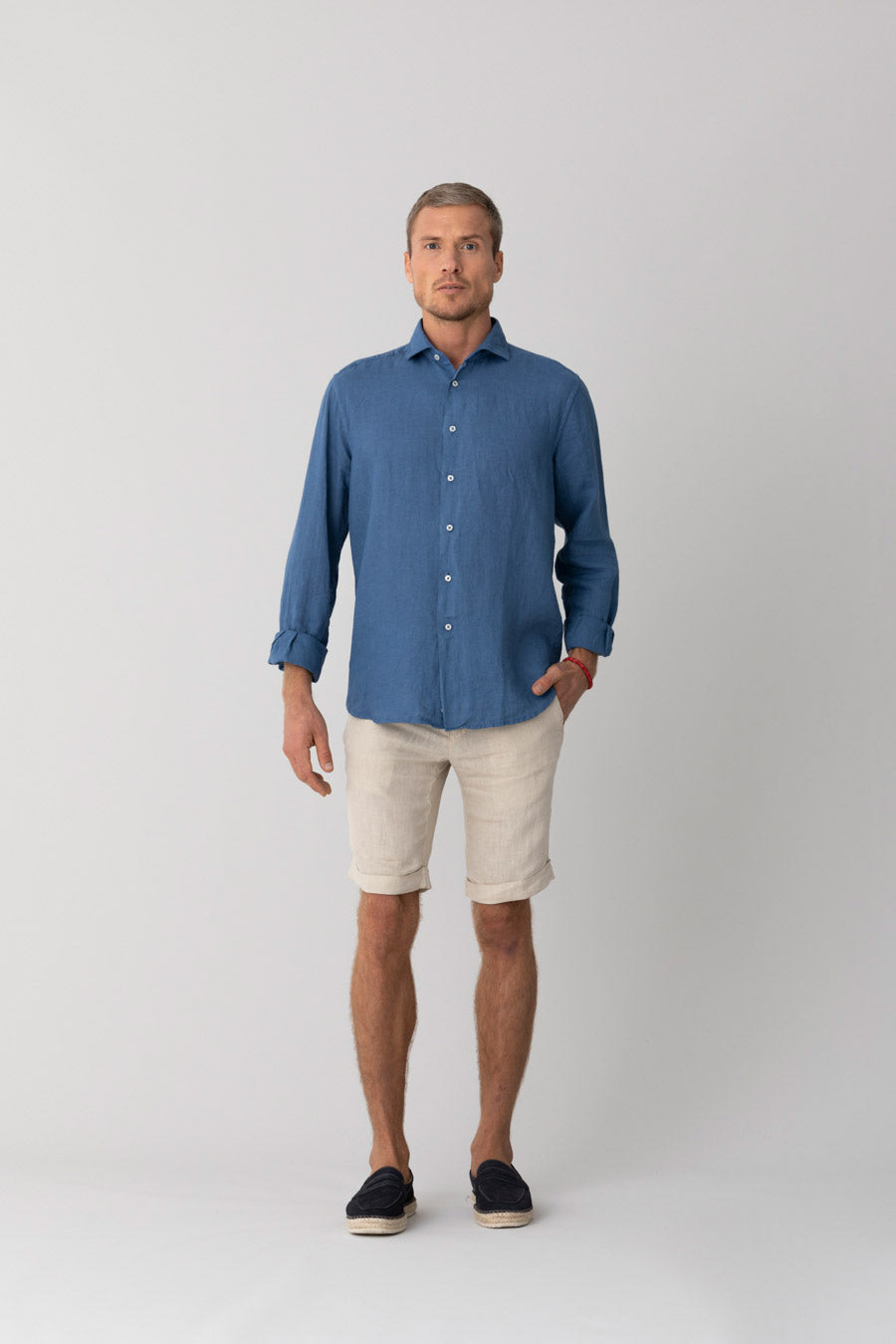 basic linen shirt jeans - soloio