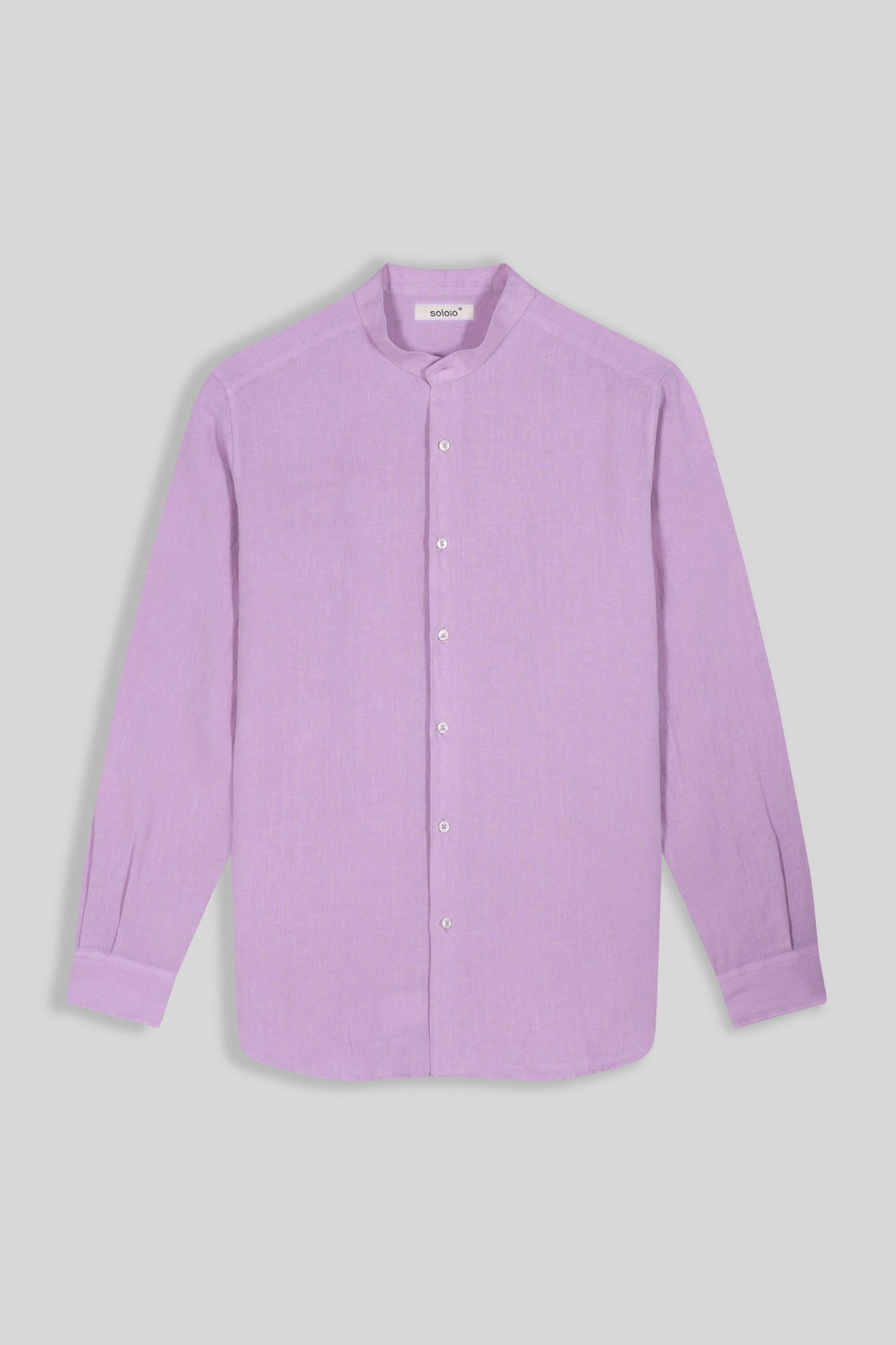 basic linen shirt mao pink lavender - soloio