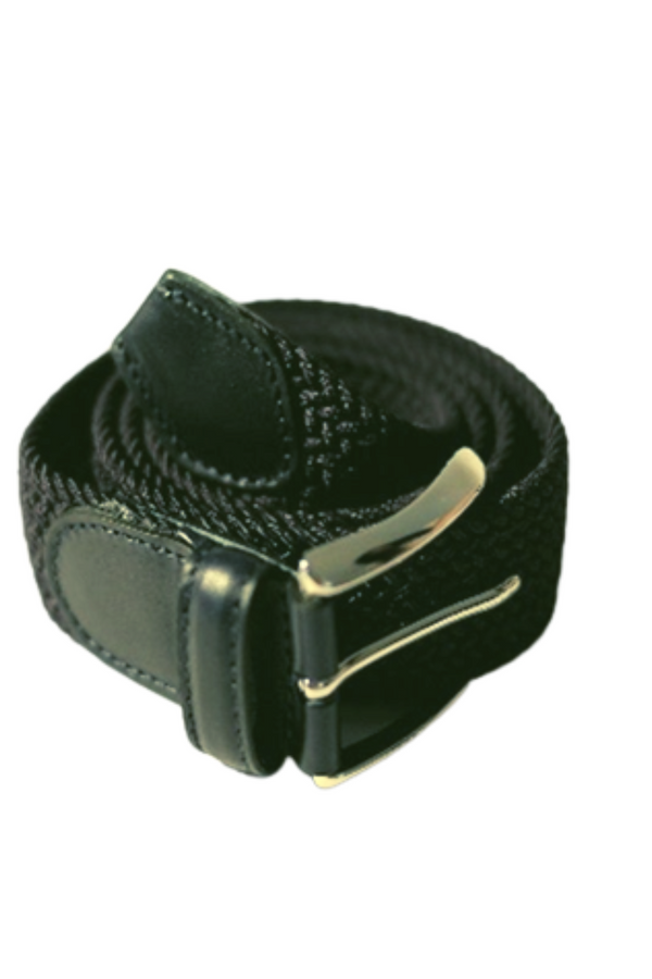 cinturón elástico trenzado negro