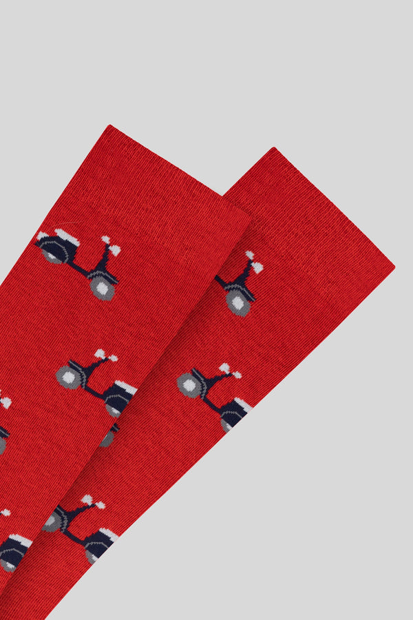 calcetín vespa rojo
